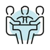 Illustration of people sitting around a desk