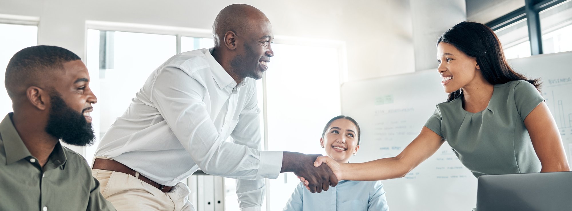 Shaking hands Employer