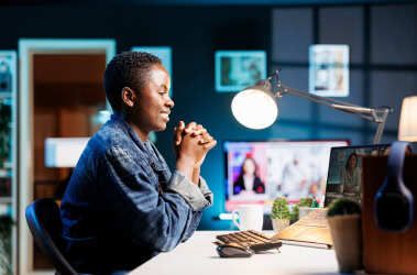 Woman having a virtual meeting