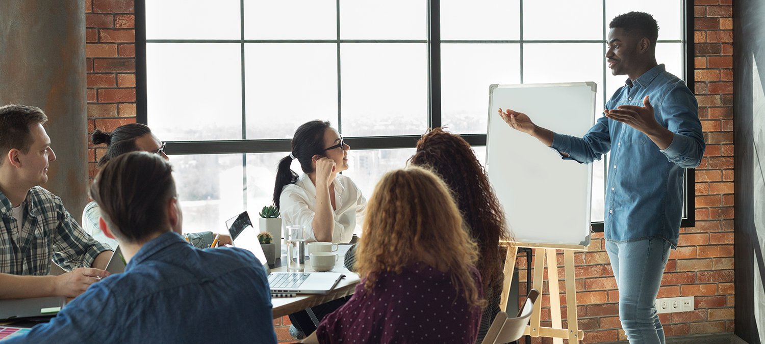 People at work in a meeting