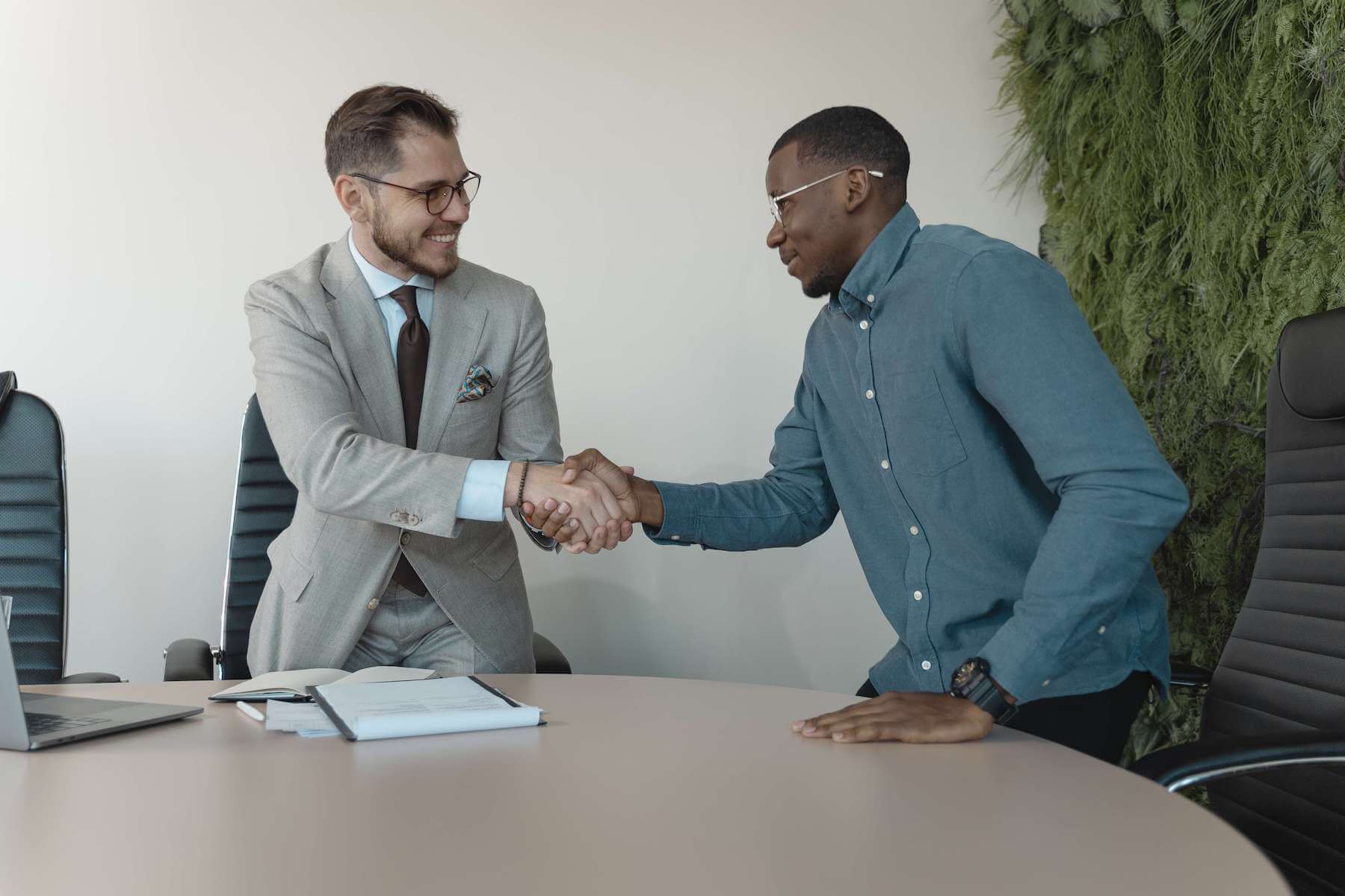 Two people shaking hands